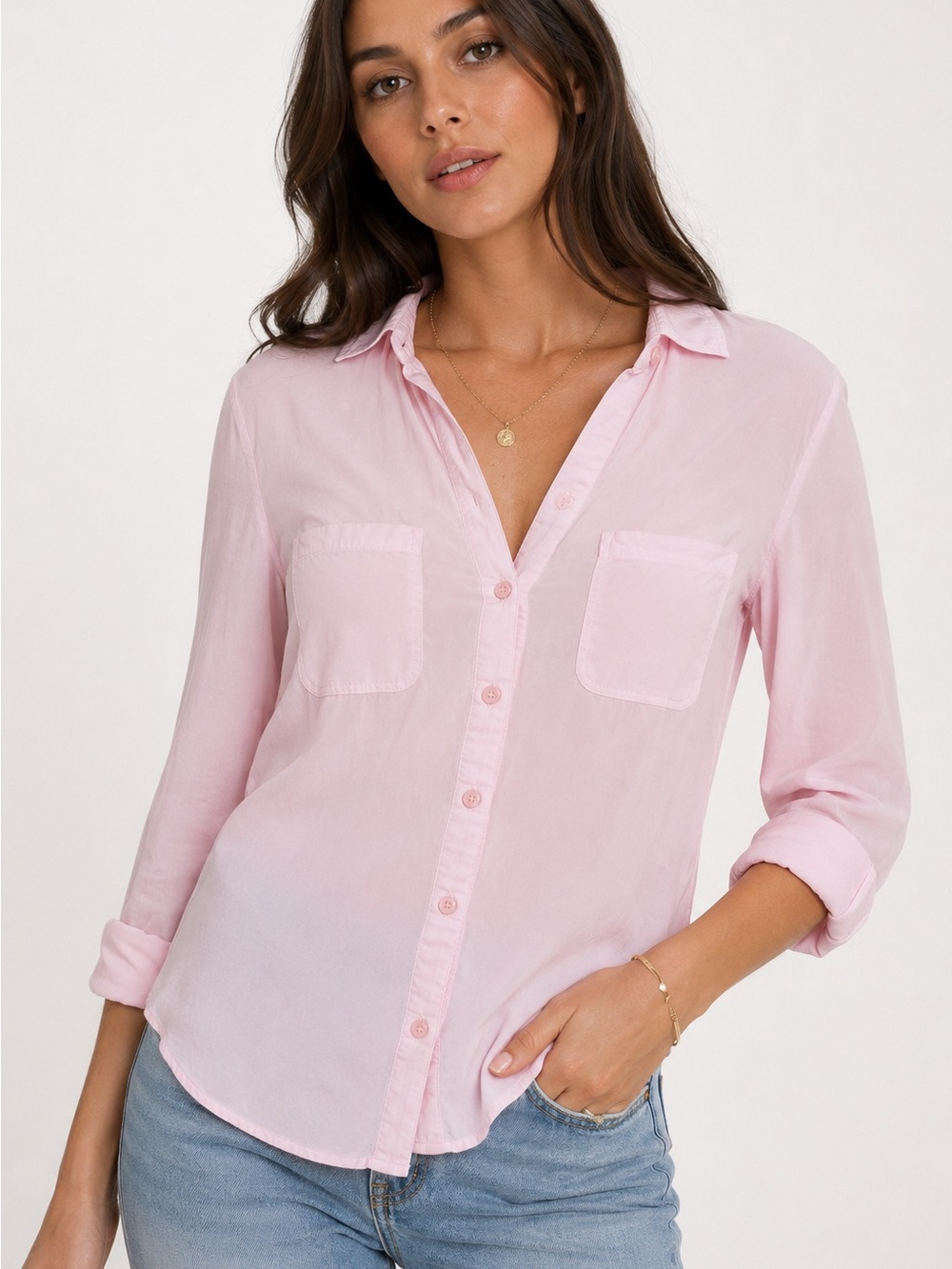 Cloth & Stone Pink Button Down Shirt | Size XS